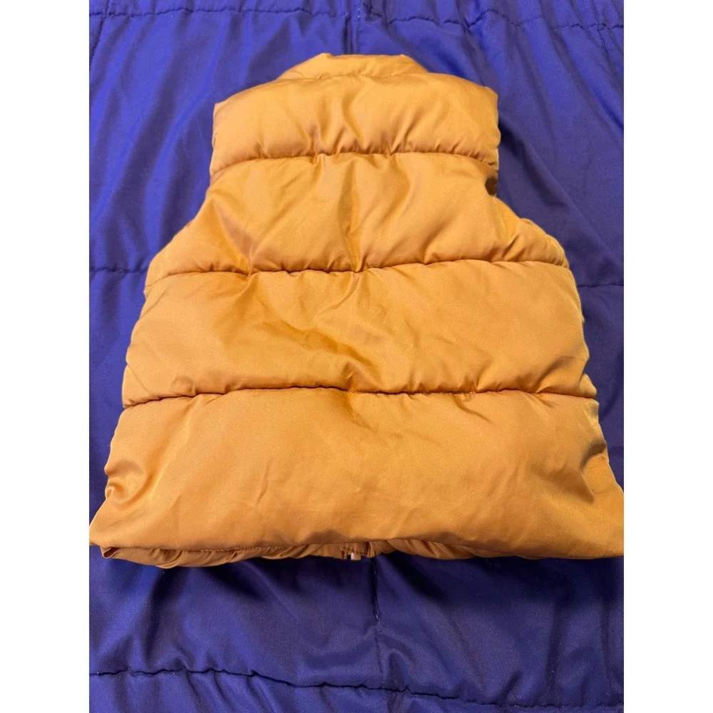 Old Navy Kids Water-Resistant Fleece-Lined Puffer Vest Mustard Orange 4T